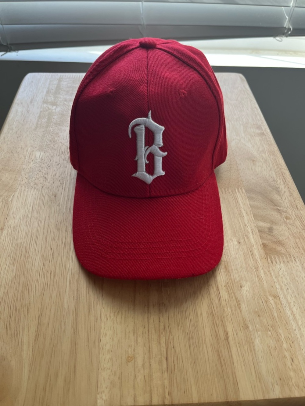 1988 Golden Age AR Sport Red Baseball Cap with White Embroidered Gothic 'B'